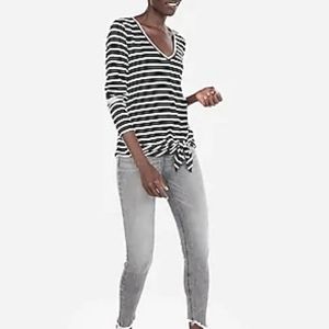 *NWT* Express Striped Side Tie Easy Tee